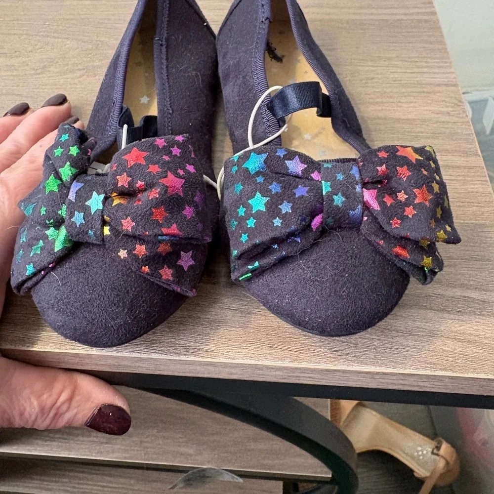 Cat & Jack Purple Dress Shoes with Star Bow